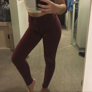Pacsun maroon skinny jeans